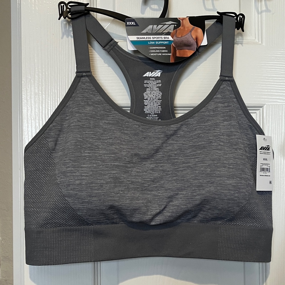 Avia Gray Seamless Sports Bra NEW Size XXXL
